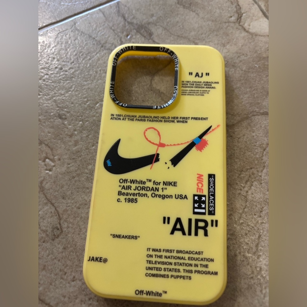 Off-White Yellow Air Jordan IPhone 13 Pro Case